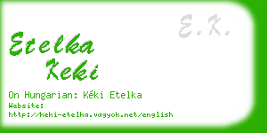etelka keki business card